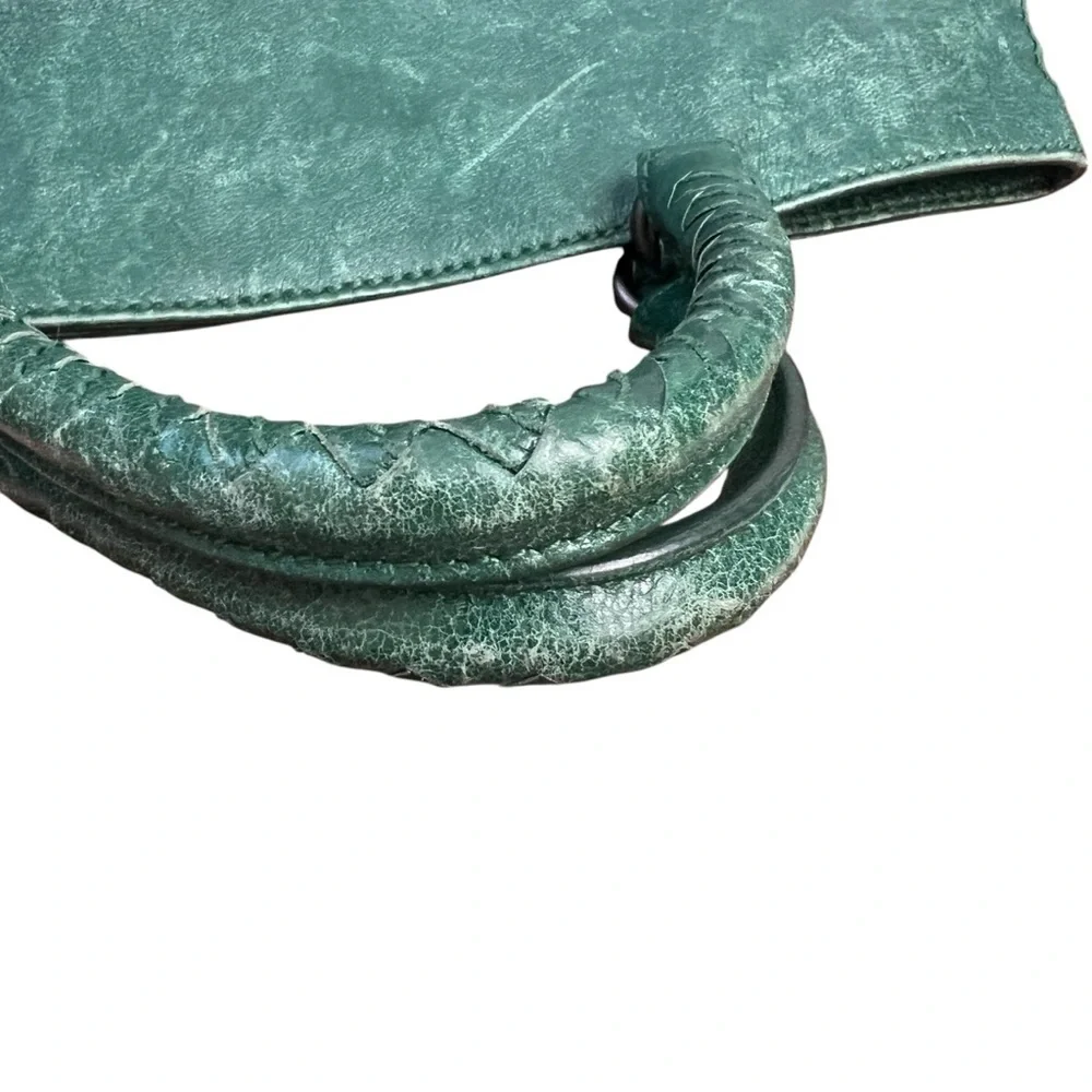 Bottega Veneta Intrecciato Trimmed Cervo Leather Green Tote Bag